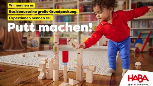 Haba hat einen neuen Claim - Haba startet mit dem neuen Claim: "Haba - Spiel dir deine Welt" - Quelle: Haba